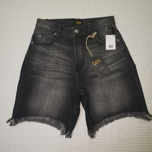 Lee black High rise Dad short washed black vintage